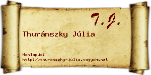 Thuránszky Júlia névjegykártya
