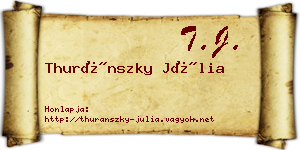Thuránszky Júlia névjegykártya
